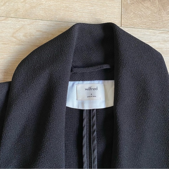 Wilfred blazer open front black crepe like women fabric size 4 - Picture 6 of 9